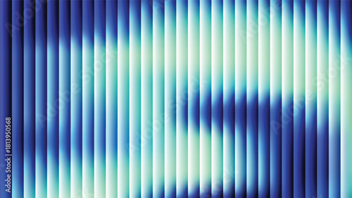 Blue white gradient abstract background with ribbed glass effect. Futuristic fractal glass background with soft wave and glow. Perfect for tech branding, poster, product presentation, ad designs