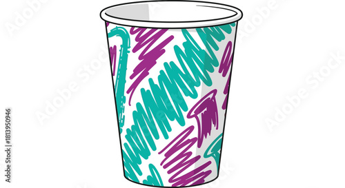 Abstract scribble pattern tall cup