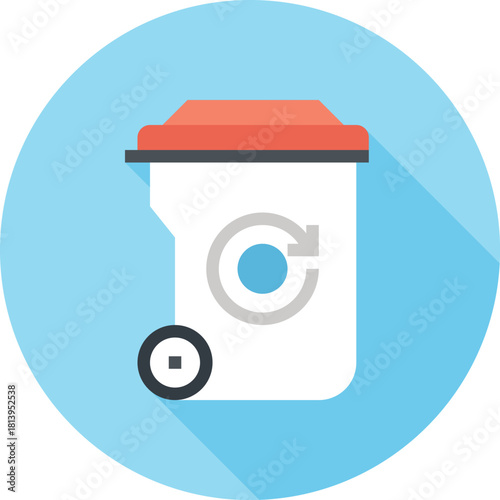 Modern waste reduction flat line vector illustration icon design concept. Icon for mobile and web graphics. Flat symbol, logo creative concept. Simple and clean flat pictogram