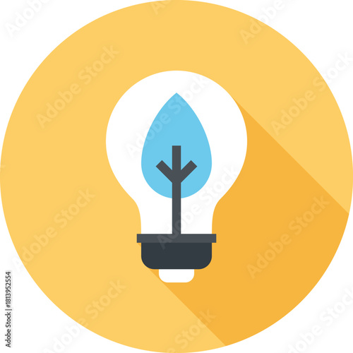Modern green energy flat line vector illustration icon design concept. Icon for mobile and web graphics. Flat symbol, logo creative concept. Simple and clean flat pictogram