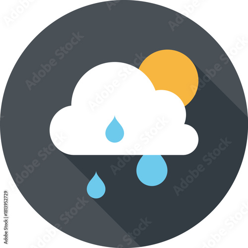 Modern weather forecast flat line vector illustration icon design concept. Icon for mobile and web graphics. Flat symbol, logo creative concept. Simple and clean flat pictogram