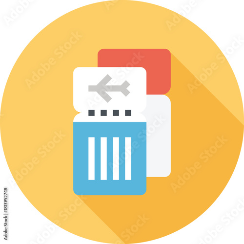 Modern flight ticket flat line vector illustration icon design concept. Icon for mobile and web graphics. Flat symbol, logo creative concept. Simple and clean flat pictogram