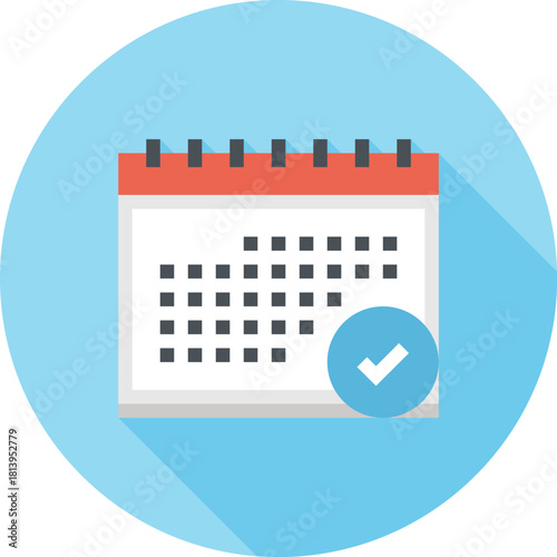 Modern vacation calendar flat line vector illustration icon design concept. Icon for mobile and web graphics. Flat symbol, logo creative concept. Simple and clean flat pictogram