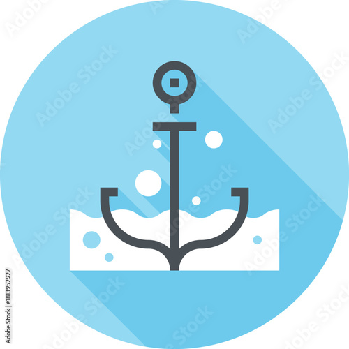 Modern sea voyage flat line vector illustration icon design concept. Icon for mobile and web graphics. Flat symbol, logo creative concept. Simple and clean flat pictogram