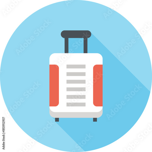 Modern tourist luggage flat line vector illustration icon design concept. Icon for mobile and web graphics. Flat symbol, logo creative concept. Simple and clean flat pictogram