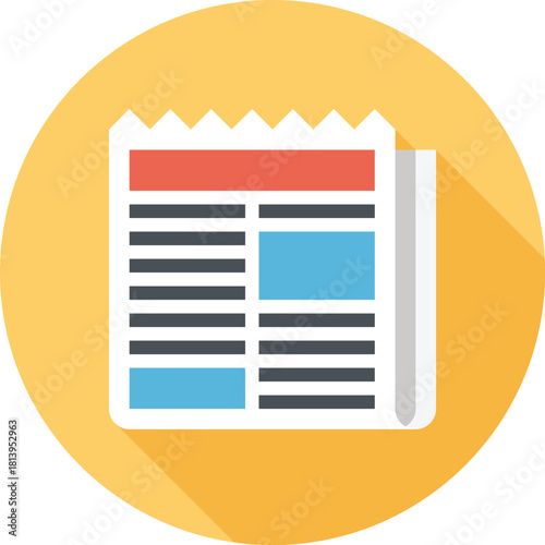Modern news paper flat line vector illustration icon design concept. Icon for mobile and web graphics. Flat symbol, logo creative concept. Simple and clean flat pictogram