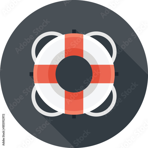 Modern lifebuoy flat line vector illustration icon design concept. Icon for mobile and web graphics. Flat symbol, logo creative concept. Simple and clean flat pictogram