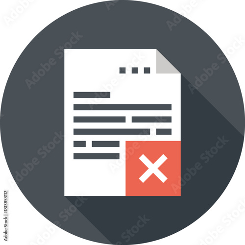 Modern delete file flat line vector illustration icon design concept. Icon for mobile and web graphics. Flat symbol, logo creative concept. Simple and clean flat pictogram