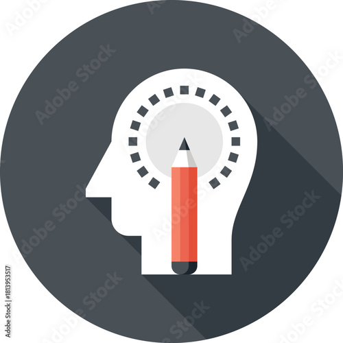 Modern creativity flat line vector illustration icon design concept. Icon for mobile and web graphics. Flat symbol, logo creative concept. Simple and clean flat pictogram