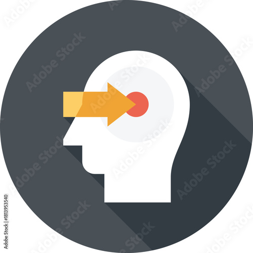 Modern perception flat line vector illustration icon design concept. Icon for mobile and web graphics. Flat symbol, logo creative concept. Simple and clean flat pictogram