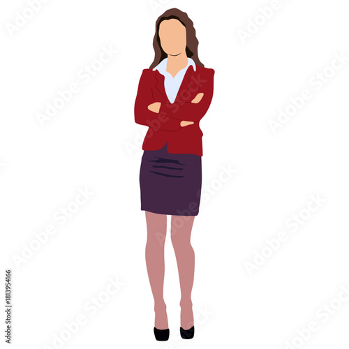 Vector illustration of a young woman isolated white background full.