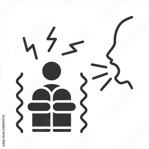 Emotional Abuse Glyph Icon Vector Illustration