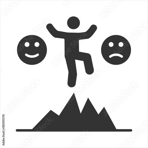 Emotional Stabilization Glyph Icon Vector Illustration