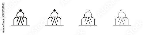 Stressed human icon line icon. linear style vector symbols collection on white background