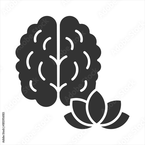 Mindfulness Glyph Icon Vector Illustration