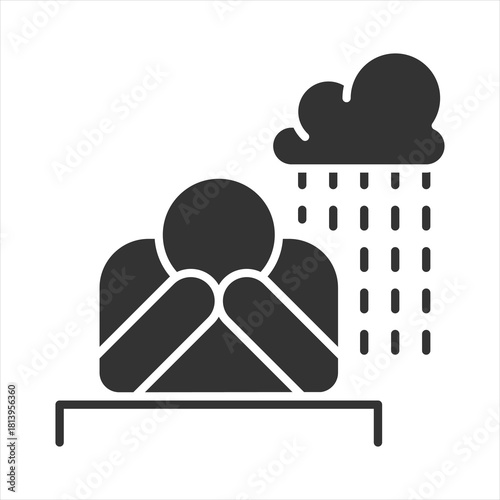 Depression Glyph Icon Vector Illustration