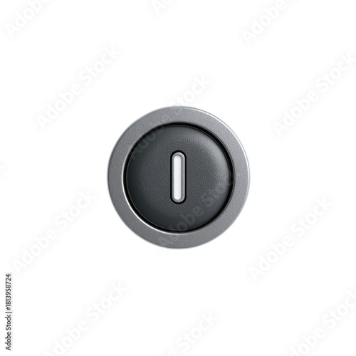 Single Power Button Icon Isolated on Contrasting Background for User Interface and Technology Applications