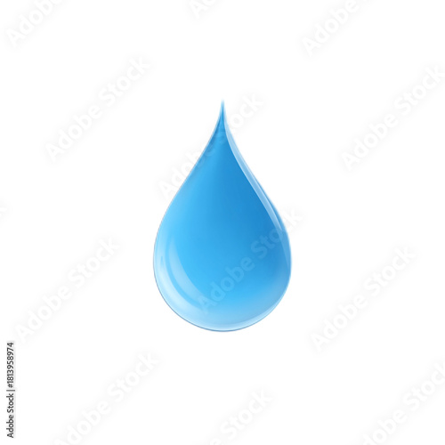 Isolated Blue Raindrop Icon on a Contrasting Background for Graphic Design and Illustrative Purposes