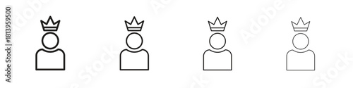 VIP person icon line icon. linear style vector symbols collection on white background