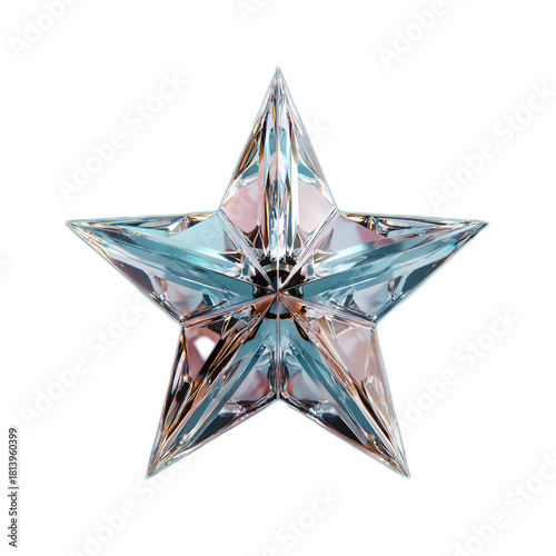 Shiny Isolated Star Shape on a Crisp Contrasting Background with Clear Edges and Brilliant Reflections for Artistic or Festive Themes