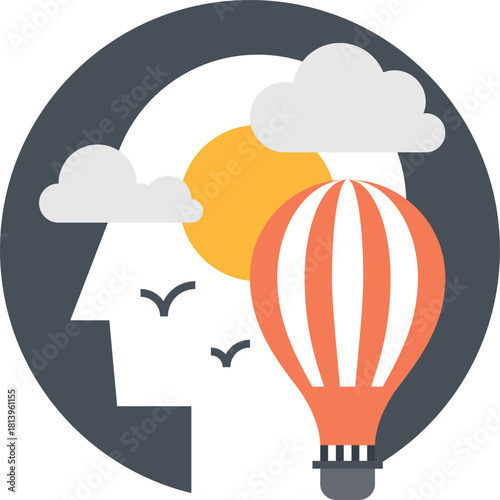 imagination flat web icon concept