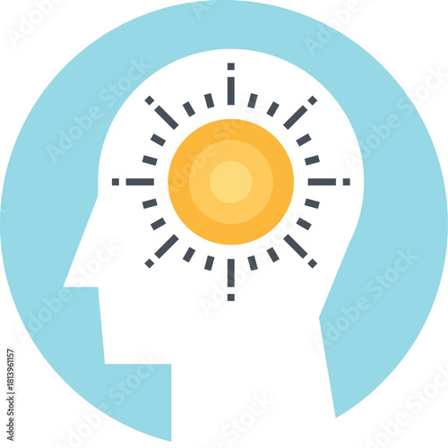 bright mind flat web icon concept