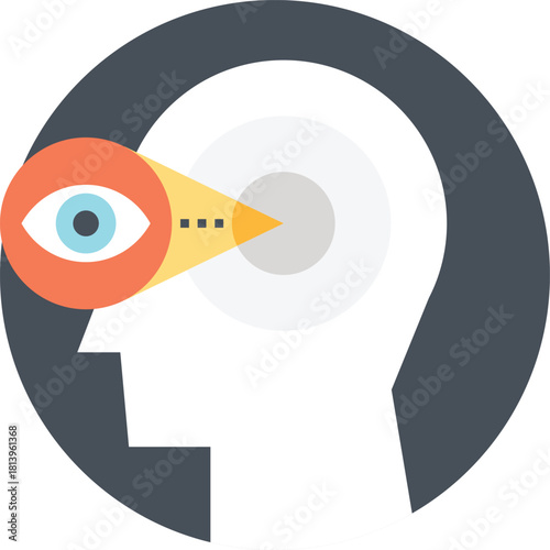 vision flat web icon concept