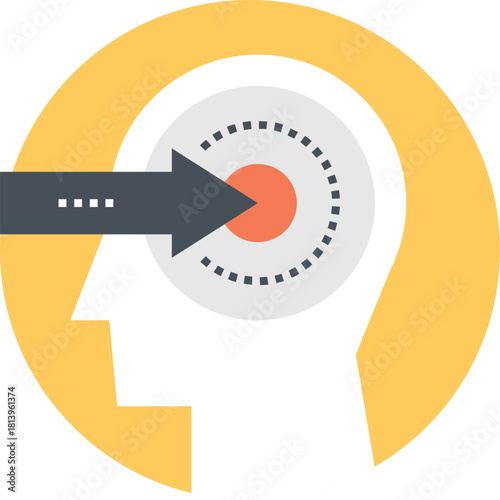 perception flat web icon concept