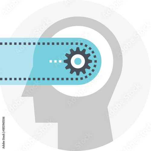 cognitive process flat web icon concept