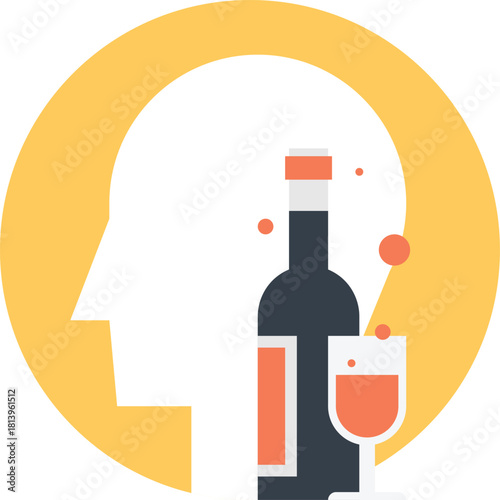 addiction flat web icon concept