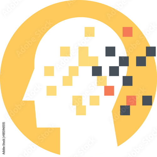 mental disorder flat web icon concept