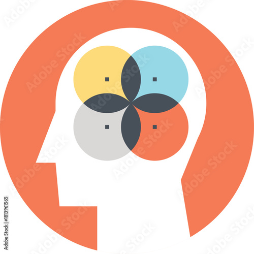 cognitive flexibility flat web icon concept