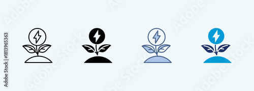 green energy multiple style icon collection