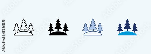 trees multiple style icon collection