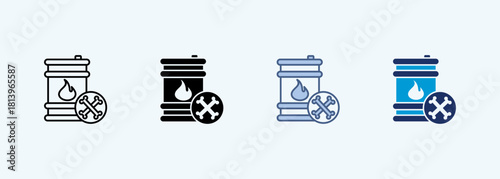 fossil fuels multiple style icon collection