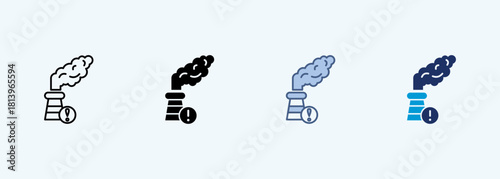 air pollution multiple style icon collection