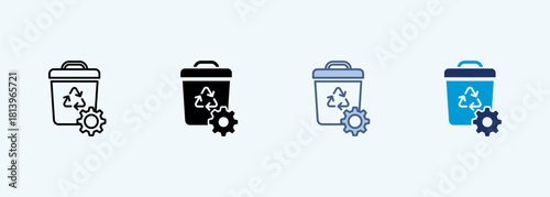 recycling programs multiple style icon collection