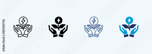 energy conservation multiple style icon collection