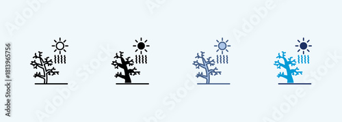 deforestation impact multiple style icon collection