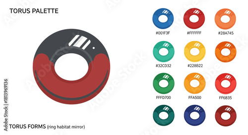 Torus palette and forms showcasing a variety of color options and potential applications