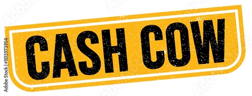 фотографія CASH COW text written on yellow-black stamp sign.