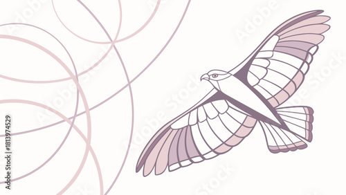 Elegant hawk soars gracefully, isolated on, showcasing its wings