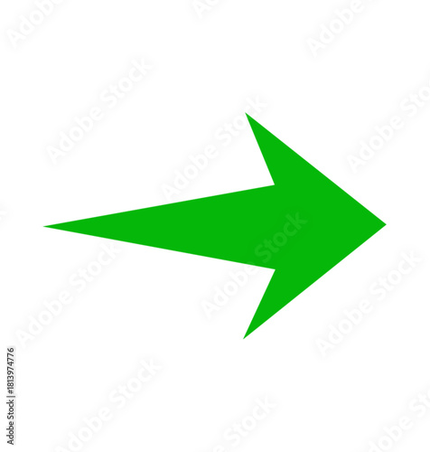 Free Download Simple green arrow design with clean lines and bold color pointing right placed on white background  - GFXLoad