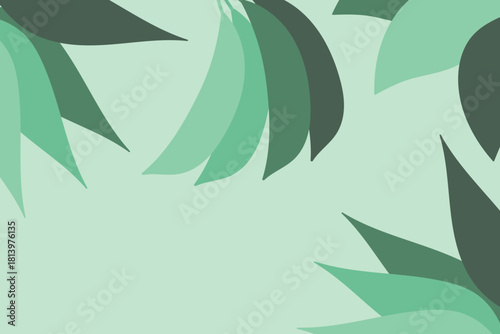 Muted layered leaf silhouettes — soothing decorative Mint wallpaper (for decorative digital use only)