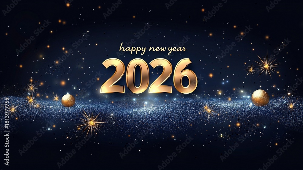 Naklejka premium 2026 New Year Decor,