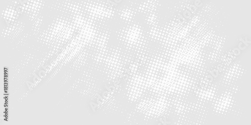 Dot white gray wave light technology texture background. Abstract big data digital  halftone
