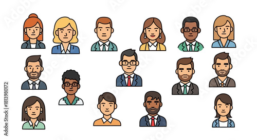 Diverse Group of Business Professionals A Collection of Faces