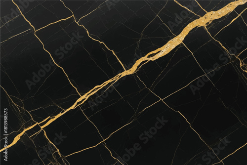 Luxurious black marble with striking gold veins offering an elegant and sophisticated natural stone texture for premium design applications