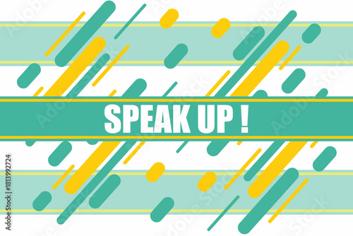 Vector banner. Megaphone with speak up speech bubble. Loudspeaker. Banner for business, marketing. Banner design vector illustration.