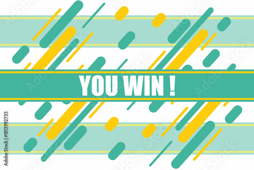 Vector banner. Megaphone with you win speech bubble. Loudspeaker. Banner for business, marketing. Banner design vector illustration.